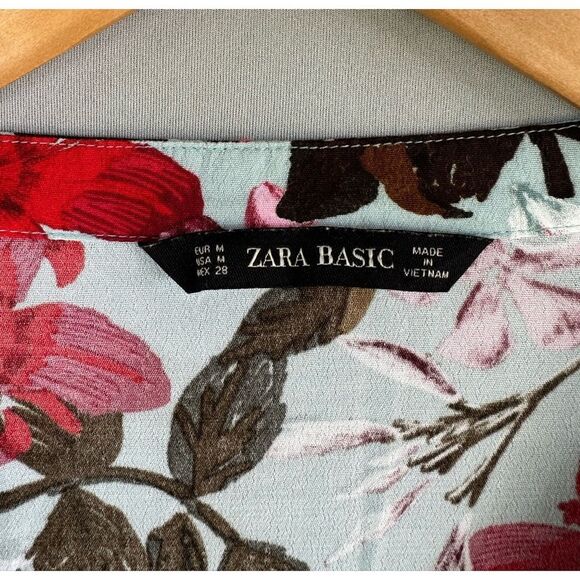 5 for $45 Zara Floral Top Blouse Shirt Size M - Picture 4 of 6